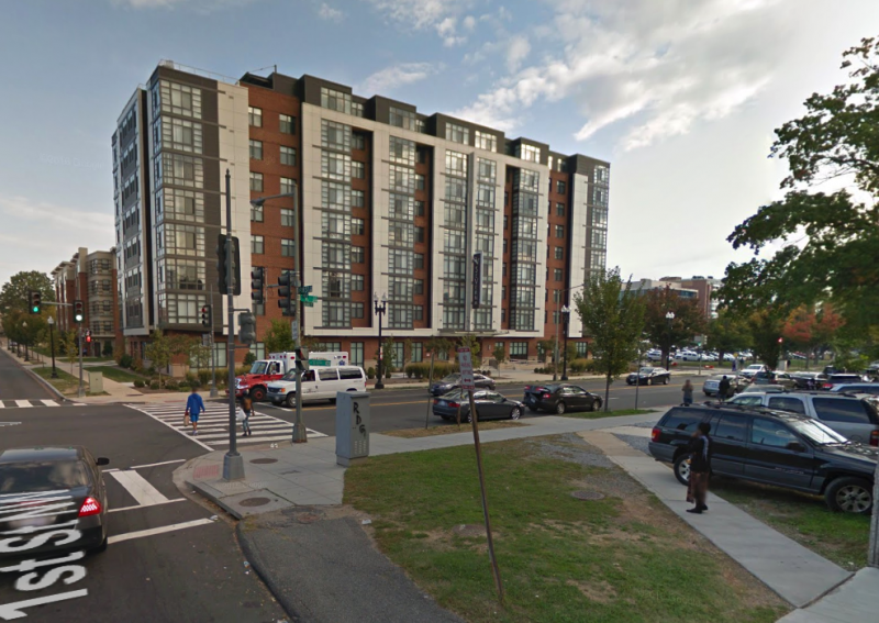 The SeVerna on K, a mixed-income development in the Northwest One site. Image by Google Maps