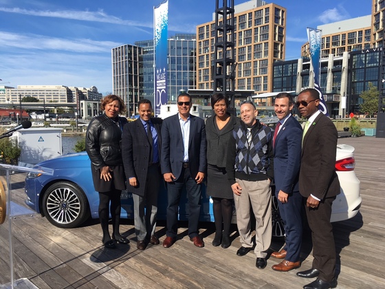 Mayor Muriel Bowser, Deputy Mayor Kenner and representatives from Ford, the Interagency AV Working Group and DOES announcing autonomous vehicle testing in the District