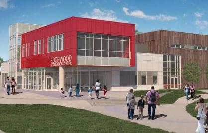 The concept design for the Edgewood Recreation Center & Park in Ward 5. Rendering via DMPED