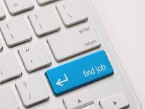 Computer keyboard with "find job" key