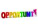 Grant Opportunities The word Opportunity in multiple colors